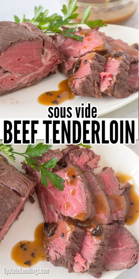 Sous Vide Beef Tenderloin, Sous Vide Beef, Beef Tenderloin Recipe, Upstate Ramblings, Sous Vide Steak, Beef Tenderloin Recipes, Beef Tenderloin Roast, Perfect Roast, Tenderloin Roast