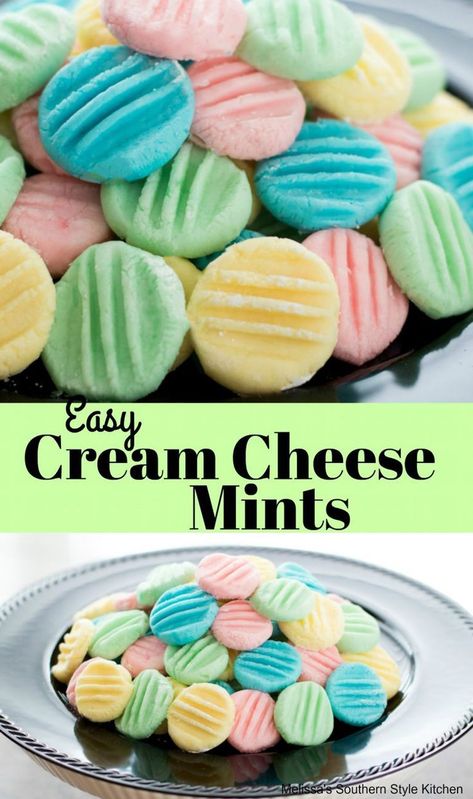 Easy Cream Cheese Mints Ball Cheese, Cream Cheese Mints Recipe, Mint Sweets, Mints Recipe, Desserts Easter, Cream Cheese Mints, Butter Mints, Icing Nozzles, Jalapeno Cheddar