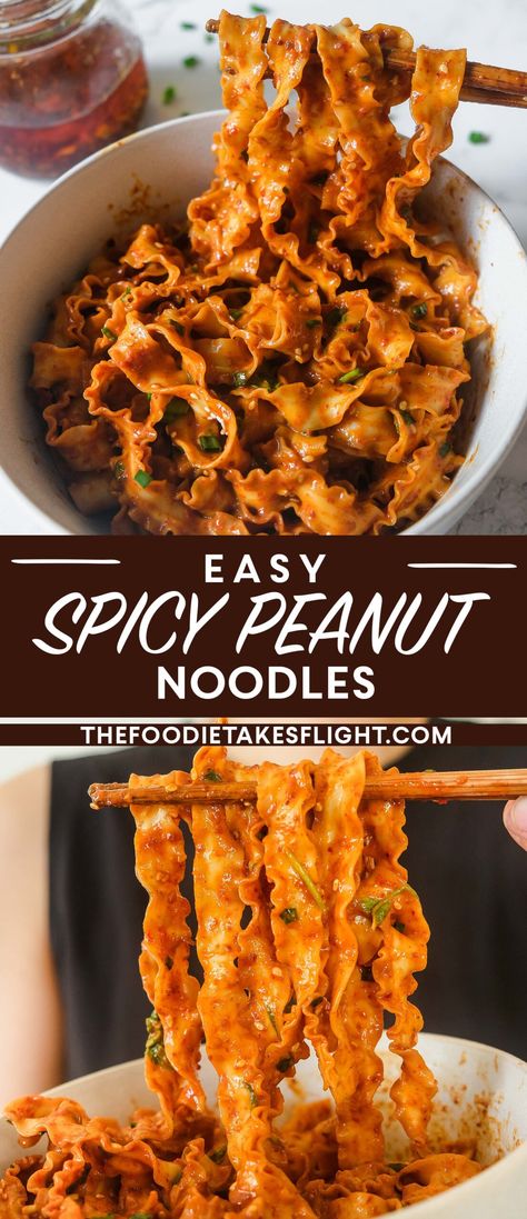 Spicy Peanut Noodles Peanut Noodles Recipe, Thai Peanut Noodles, Peanut Sauce Noodles, Spicy Peanut Noodles, Spicy Peanut Sauce, Gluten Free Noodles, Peanut Noodles, Peanut Recipes, Spicy Peanuts