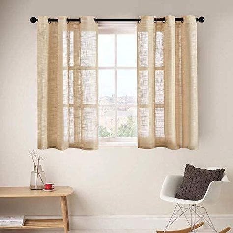 Curtain Panels Living Room, Short Window Curtains, Dining Room Window Treatments, Semi Sheer Curtains, Curtains For Kitchen, Window Curtains Living Room, Window Curtains Bedroom, Small Curtains, Small Window Curtains