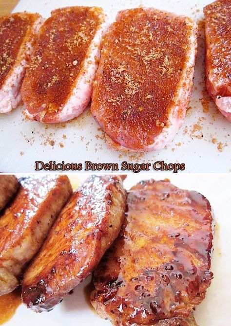 Delicious Brown Sugar Chops Brown Sugar Pork Chops, Boneless Pork Chop Recipes, Bbq Pork Recipes, Pork Chop Recipes Crockpot, Pork Chop Recipes Baked, Grilled Pork Chops, Boneless Pork Chops, Baked Pork Chops, Baked Pork