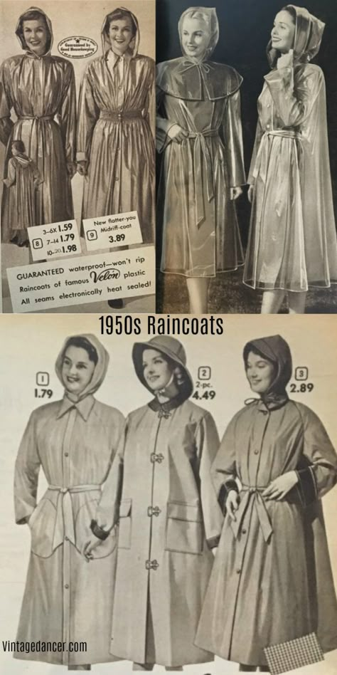 1950s plastic raincoats, slicks, covers Mackintosh Raincoat, Rain Fashion, Rain Slicker, Rainwear Girl, Rubber Raincoats, Rainwear Fashion, Julie Christie, Vinyl Raincoat, Rain Cape