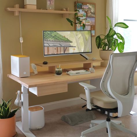 Maisy's bundle standing desk - ergonofis Flower Shop Wallpaper, Maisy Leigh, Zen Flower, Ergonomic Stool, Frame Desk, The Zen, Sit Stand Desk, Workspace Inspiration, Desk Shelves