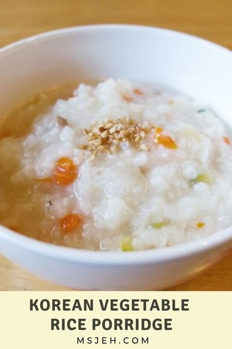 Korean Rice Porridge Recipe, Korean Porridge Recipe, Korean Rice Porridge, Korean Porridge, Korean Veggies, Korean Vegetables, Yummy Rice, Cultural Recipes, Korean Kitchen