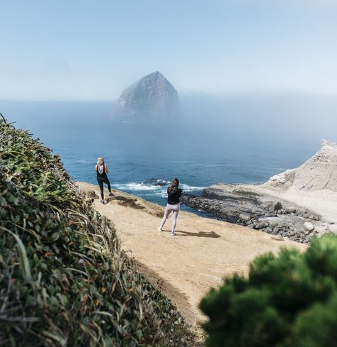 Haystack Rock from the clouds, Pacific City Oregon Pacific City Oregon, Cape Kiwanda, Haystack Rock, Pacific City, City Photos, Instagram Giveaway, By The Beach, Oregon Coast, The Clouds