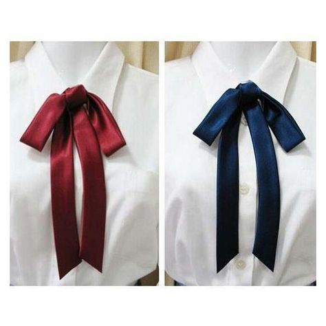 JK Japanese School Uniforms quality satin ribbon bow tie lengthening... ❤ liked on Polyvore featuring home, home decor, japanese home decor and colorful home decor Womens Ties, Outfit Formal Mujer, Kawaii Harajuku Fashion, Ribbon Bow Tie, School Ties, Flower Tie, Satin Ribbon Bow, Lace Sleeveless Top, Japanese School