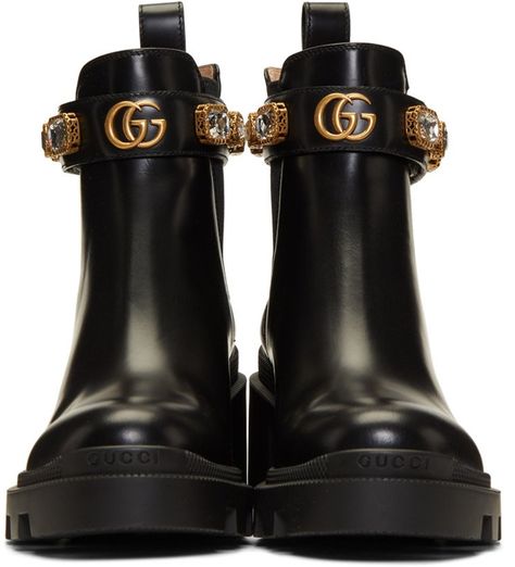 Crystal Boots, Gucci Ankle Boots, Chelsea Boots Heel, Black Leather Chelsea Boots, Gucci Outfits, Handbags Affordable, Buy Gucci, Shoe Inspo, Gucci Leather