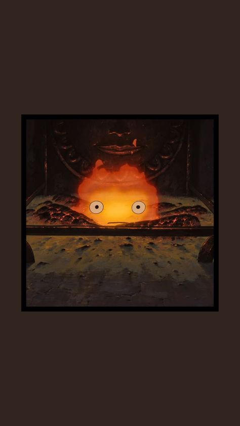 Howls Moving Castle Wallpaper Calcifer, Calcifer Wallpaper Iphone, Howls Moving Castle Calcifer Wallpaper, Grunge Y2k Wallpaper, Calcifer Wallpaper, Calcifer Art, Howls Moving Castle Wallpaper, Studio Ghibli Wallpaper, Ghibli Background