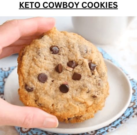 Keto Cowboy Cookies are a delicious twist on the classic cowboy cookie, adapted to fit a ketogenic diet. These cookies are packed with flavor Cowboy Cookies Recipe, Cowboy Cookie, Cowboy Cookies, Baking With Almond Flour, Sugar Free Diet, Classic Cowboy, Easy Keto Recipes, Cookies Easy, Low Carb Low Sugar