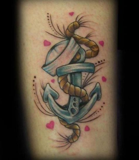 05 Anchor Tattoo Designs for Women Blue Anchor Tattoo, Navy Seal Tattoos, Navy Wife Tattoo, Us Navy Tattoos, Navy Anchor Tattoos, Naval Tattoos, Marine Tattoos, Anker Tattoo Design, Rope Tattoo