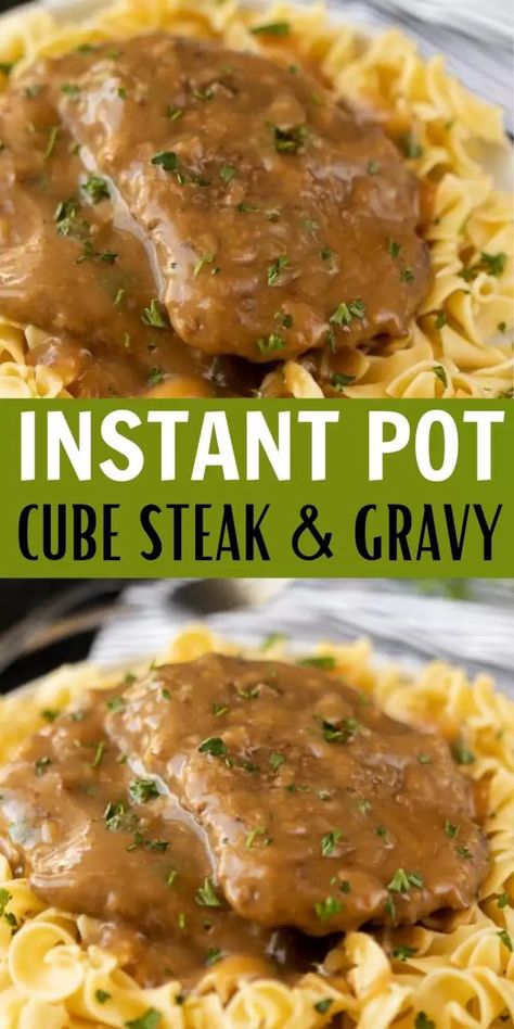 Cubed Steak And Gravy, Steak Gravy, Steak And Gravy, Cube Steak And Gravy, Cubed Steak, Cube Steak Recipes, Recipes Pork, Instant Pot Pasta Recipe, Pot Recipes Healthy