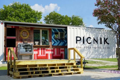 Food Truck Park, Latin American Restaurant, Houston Restaurants, Food Park, Austin Food, Food Truck Design, Food Concept, Outdoor Food, Outdoor Restaurant