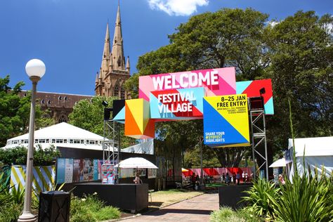 Festival Entrance, Hyde Park Sydney, Entrance Signage, Event Entrance, Walk Cycle, Food Park, Reduce Gas, Nightclub Design, Serving Ware