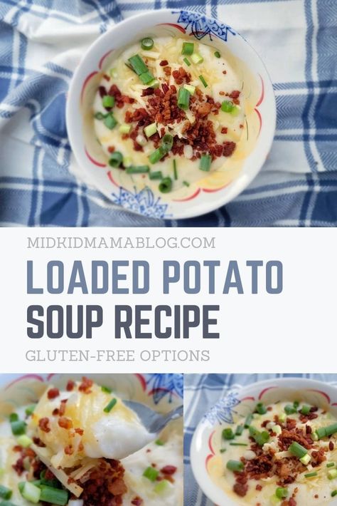 Gluten Free Loaded Potato Soup, Gluten Free Potato Soup Recipes, Easy Gluten Free Potato Soup, Gluten Free Baked Potato Soup Crock Pot, Gluten Free Loaded Baked Potato Soup, Gluten And Dairy Free Potato Soup, Gf Potato Soup, Gluten Free Baked Potato Soup, Gluten Free Potato Soup Crockpot