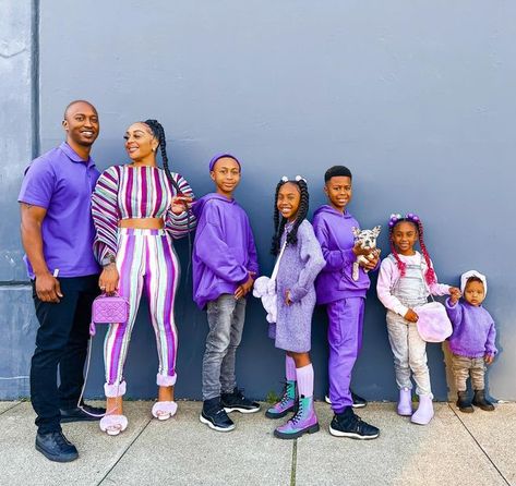 Purple Family Pictures Outfits, Purple Family Pictures, Coordinated Family Outfits, Match Outfits, Purple Things, Make It Stop, Simply Fashion, Black Family, Trying To Get Pregnant