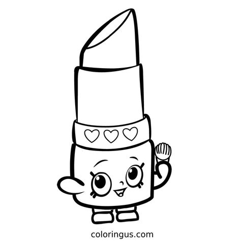 Shopkins Lipstick Coloring Shopkins Coloring Pages Free Printable, Shopkins Drawings, Shopkins Coloring Pages, Shopkin Coloring Pages, Shopkins Colouring Pages, Cupcake Coloring Pages, Bee Coloring Pages, Printable Coloring Book, Coloring Pages To Print