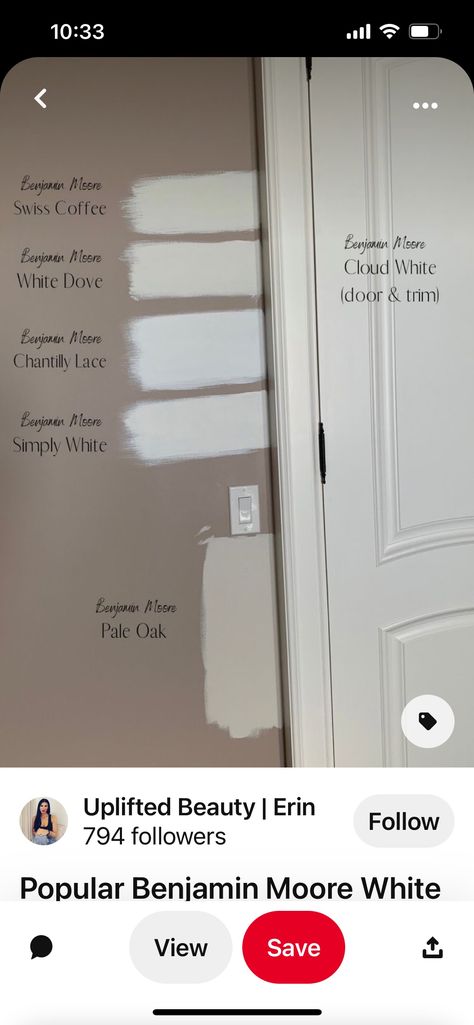 Pale Oak With Chantilly Lace Trim, Chantilly Lace Benjamin Moore Trim, White Dove With Chantilly Lace Trim, Pale Oak Doors, Benjamin Moore Pale Oak Cabinets, Swiss Coffee Walls With White Trim, Pale Oak Benjamin Moore, Benjamin Moore Pale Oak, Chantilly Lace Benjamin Moore