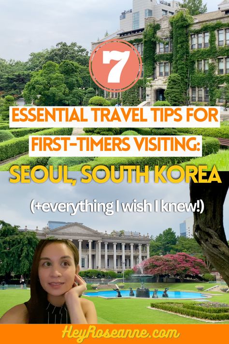 7 Essential Travel Tips for First-Timers in Seoul, South Korea Pin What To Wear In Korea In September, Travel To Korea Seoul, What To Wear In South Korea, Visiting South Korea, Traveling To South Korea, What To Do In South Korea, What To Do In Korea, Seoul Outfits Spring, South Korea Travel Tips