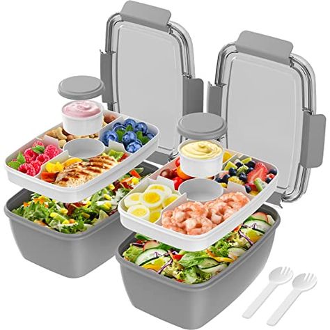 Sauce Container, Jar Salad, Salad Dressing Container, Salad Lunch, Lunch Box With Compartments, Salad Container, Salads To Go, Salad Toppings, Snack Containers