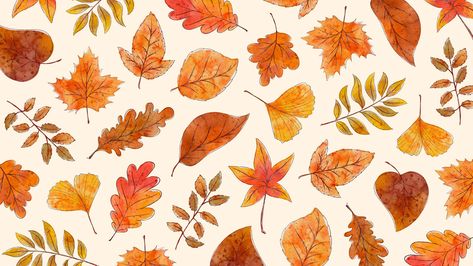 Fall Aesthetic Computer Wallpaper, November Desktop Wallpaper, Macbook Desktop Backgrounds, Computer Desktop Background, Desktop Wallpaper Template, Computer Desktop Backgrounds, Wallpaper Template, Watercolor Autumn Leaves, Board Wallpaper