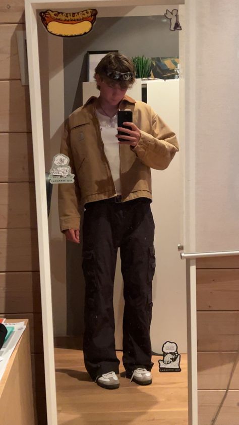 Khaki Carpenter Pants Outfit, Brown Carhartt Pants Outfit, Carhartt Pants Outfit Men, Carhartt Brown Pants, Brown Pants Outfit Men, Carhartt Pants Outfit, Carpenter Pants Outfit, Trousers Outfit Men, Brown Pants Men