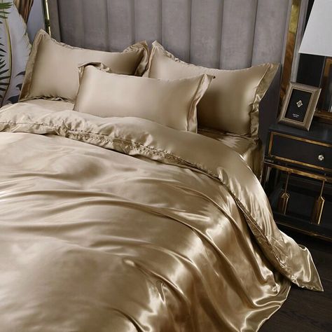 Full Bed Sheets, Linen Comforter, Silk Bedding Set, Satin Bedding, Bedroom Setup, Cover Bed, Silk Bedding, Queen Bedding Sets, Bed Sets