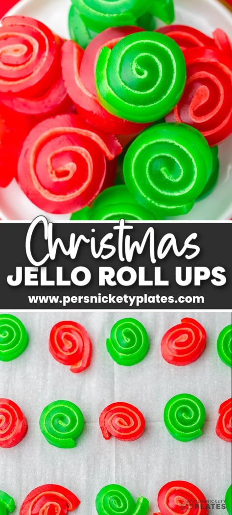 Jello Roll Ups, Jello Pinwheels, Jello Water, Treats For Adults, Jello Creations, Christmas Dessert Platter, Mmm Cookies, Christmas Jello, Persnickety Plates