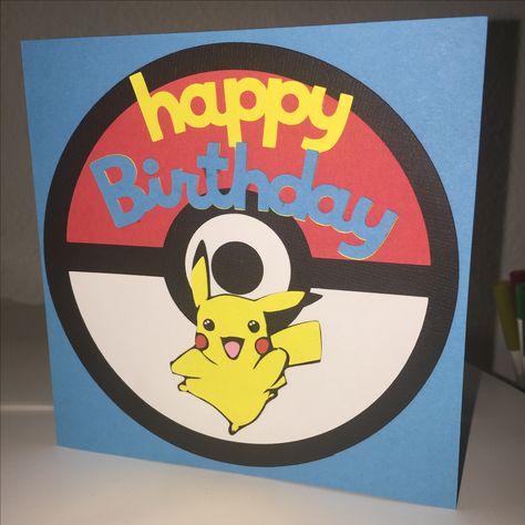 Pokémon Pikachu Birthday card for kids boys Pokemon Bday Cards, Pikachu Birthday Cards Handmade, Pokemon Birthday Cards Handmade, Pokemon Birthday Cards, Birthday Card Diy Kids, Diy Pokemon Birthday, Diy Pokemon Cards, Happy Birthday Wishes Boy, Birthday Card Gif