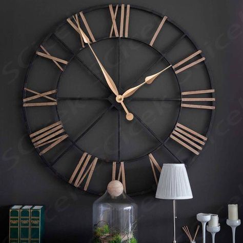 And they're all under £20, too! Vintage Saat, Large Metal Wall Clock, Roman Clock, India Home Decor, Watch Repair Kits, Wall Watch, Diy Clock Wall, Metal Clock, Wall Clock Design