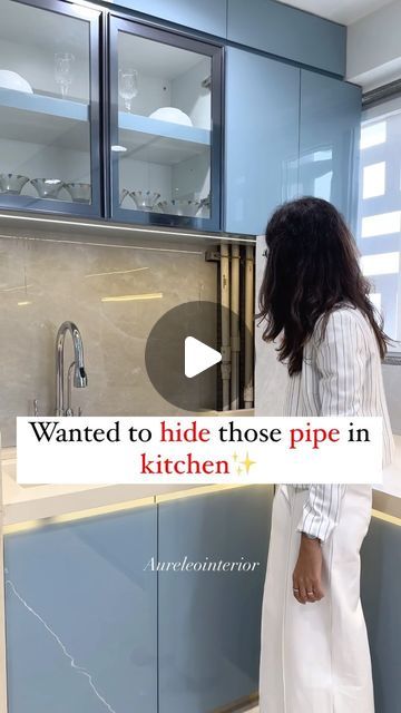 How To Hide Pipes On Wall, Hide Pipes, Cabinet Finishes, In Kitchen, Kitchen Hacks, Kitchen Essentials, Kitchen Renovation, Kitchen Inspirations, Kitchen Interior