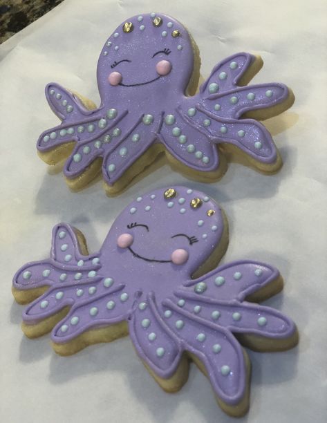 Octopus Sugar Cookies Decorated, Octopus Cookies Decorated, Octopus Cookies, Ocean Cookies, Tropical Cookies, Animals Cookies, Nautical Cookies, Sea Cookies, Royal Cookies