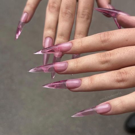 Pink Long Nails, Kimono Sleepwear, Lace Nighty, Dress Loungewear, Stilleto Nails Designs, Lingerie Satin, Edge Nails, Goth Nails, Satin Kimono