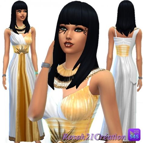 Les contes d helena: Dress Clea • Sims 4 Downloads Sims 4 Cleopatra, Egyptian Shoes, Cleopatra Hair, Cleopatra Dress, Egyptian Clothing, Helena Dress, Sims Packs, The Sims 4 Pc, Sims 4 Dresses