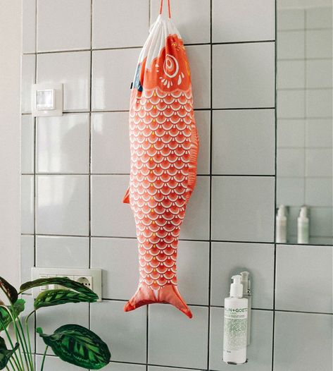 Koinobori Laundry Bag Cotton Travel Bag, Red Carp, Travel Laundry Bag, White Laundry, Weird Gifts, Deco Originale, Luggage Sizes, Hand Luggage, Carp