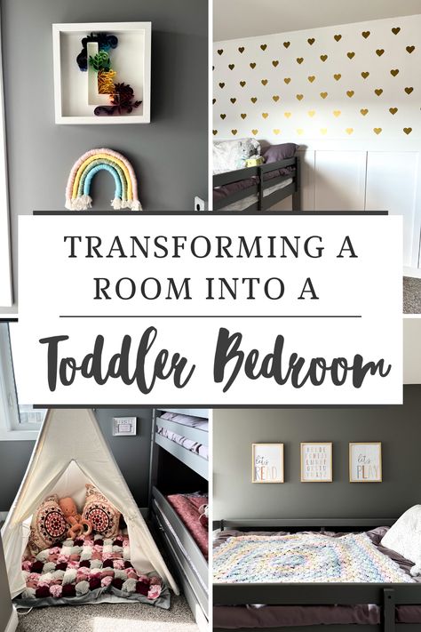 Bedroom For One Year Old, Toddler Safe Bedroom, One Year Old Bedroom Ideas, Whimsical Toddler Room, Toddler Bedroom Paint Ideas, Toddler Room Layout Ideas, Two Year Old Bedroom, Toddler Twin Bedroom Ideas, Toddler Dresser Decor