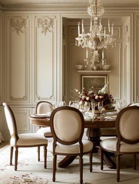 40 Beautiful French Parisian Dining Room Ideas Which Exude Charm - Edward George Parisian Dining Room, French Dining Room, Victorian Dining Table, Parisian Dining, Dark Dining Room, Dining Room Victorian, Chic Apartment, Interior Design Dining, Boho Dining Room