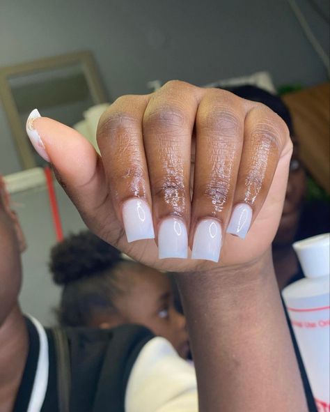 White Cloudy Nails, Cloudy Nails, White Acrylic Nails, Short Square Acrylic Nails, Square Acrylic Nails, Prom Nails, Dope Nails, Short Acrylic Nails, Piercing Tattoo