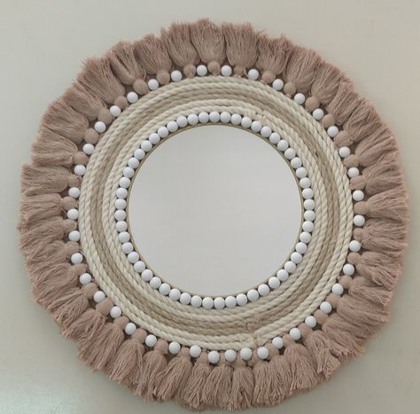 Mirror 🪞... Bohemian Mirror Diy, Jute Mirror, Interior Designer Aesthetic, Diwali Decoration Lights, Diy Mirror Wall Decor, Tattoo Home, Aesthetic Entrance, Inspiration Wall Art, Aesthetic Door