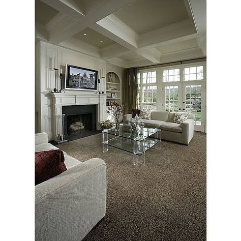 Warm Brown Living Room, Brown Carpet Living Room, Dark Brown Living Room, Dark Brown Carpet, Chic Modern Farmhouse, Rugs Fluffy, Living Room Vibes, Living Room Elegant, Dream House Living Room