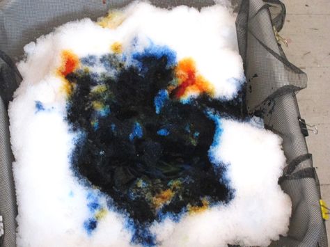 very good tutorial on snow dyeing Dyeing Fabric, Painting Fabric, Make Lemonade, Fabric Dyeing, Quilting Tips, How To Dye Fabric, Rug Hooking, The Storm, I Decided