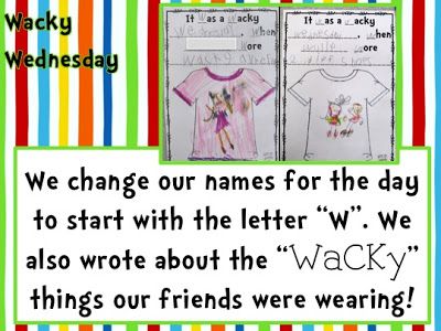 Wacky Wednesday ideas Wacky Wednesday Activities, Dr. Suess, Wednesday Ideas, Dr Seuss Preschool, Dr Seuss Activities, March Themes, Wacky Wednesday, Seuss Classroom, Dr Seuss Week