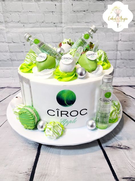 Ciroc Birthday Cake For Men, Ciroc Cake, Cake For Men, 18th Birthday Cake, Birthday Cake Ideas, Cakes For Men, 18th Birthday, Green Apple, Themed Cakes