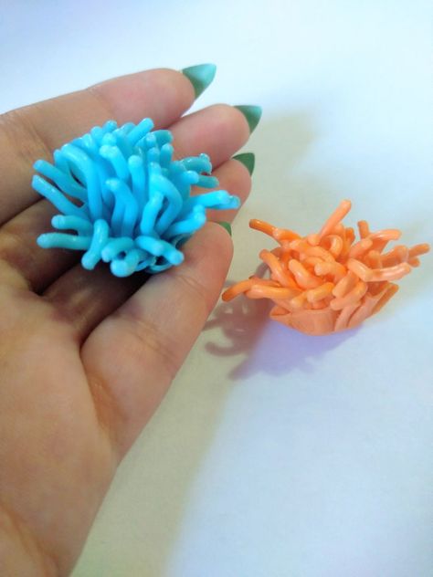 Clay Coral Tutorial, Coral Reef Craft, Clay Coral, Coral Clay, Miniature Snowman, Zebra Plant, Miniature Fairy Garden, Sea Anemone, Signature Ideas