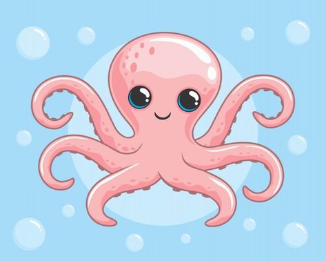 Cute Cartoon Octopus, Octopus Cartoon, Octopus Wallpaper, Octopus Images, Cartoon Octopus, Underwater Cartoon, Octopus Illustration, Cute Octopus, Underwater Animals