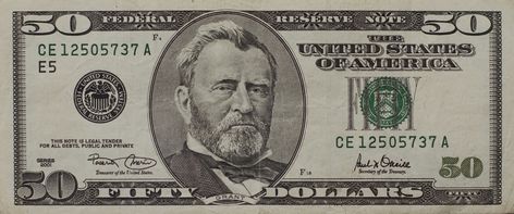 https://flic.kr/p/8zVwQY | US Fifty dollar bill, front (2013) | 50_front_full Ulysses Grant, Dollar Note, Dollar Banknote, 50 Dollars, Coin Dealers, Money Bill, Federal Reserve Note, Andrew Jackson, Coin Values