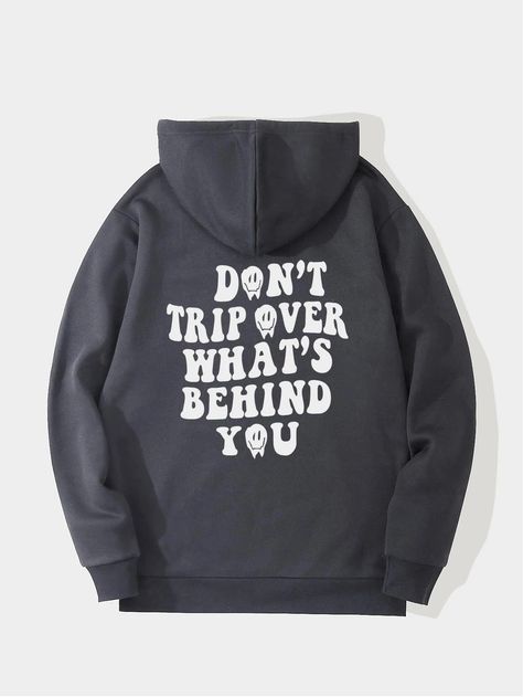 Men Cartoon & Slogan Graphic Kangaroo Pocket Thermal Lined Drawstring Hoodie | SHEIN USA Sarcastic Hoodies, Sarcastic Clothing, Hoodie Weather, Men Cartoon, Comfortable Hoodies, Men Sweatshirts, Buy Hoodies, Men Hoodies, Grunt Style