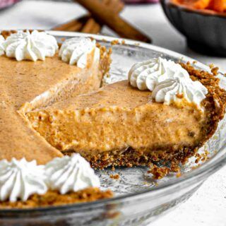 Frozen Pumpkin Ice Cream Pie Recipe - Dinner, then Dessert Frozen Pumpkin Pie Recipe, Pumpkin Dream, Biscoff Crust, Pumpkin Chiffon, Pumpkin Chiffon Pie, Frozen Pumpkin Pie, Pumpkin Pie Ingredients, Pumpkin Pie Ideas, Chiffon Pie