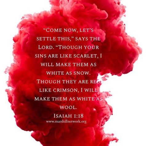 "#Come now, and let us #reason together, saith the #Lord: though your #sins be as #scarlet, they shall be as #white as #snow; though they be #red like #crimson, they shall be as #wool." - #Isaiah 1:18 #God #JesusChrist #Bible #Salvation #Gospel Isaiah 1, Gospel Quotes, Bible Quotes Images, Scripture Verses, Scripture Quotes, Quotes About God, Love Letters, Faith Quotes, Jesus Christ