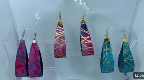 Earrings From Fabric, Fabric Earrings Tutorial, Fabric Scrap Jewelry, Diy Fabric Earrings How To Make, Fabric Accessories Diy, Cloth Earrings How To Make, Diy Cloth Earrings, Diy Earrings Fabric, Paper Jewelry Diy Tutorials