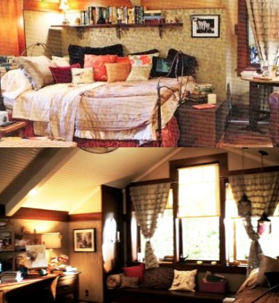 Aria Montgomery's Room                                                       … Aria Montgomery House, Aria Montgomery Room Aesthetic, Emily Fields Room, Aria Montgomery Room, Bohemian Bedroom Decor Hippie, Aria Montgomery Aesthetic Wallpaper, Aria Montgomery Red Dress, Bedroom Deco, Cute Bedroom Ideas